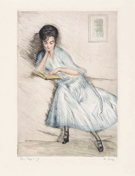 Woman reading. After a work by Otto Goetze