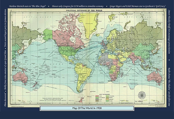 Historical World Events map 1930 US version