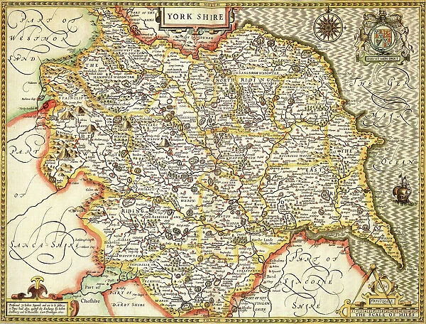 Yorkshire Historical John Speed 1610 Map