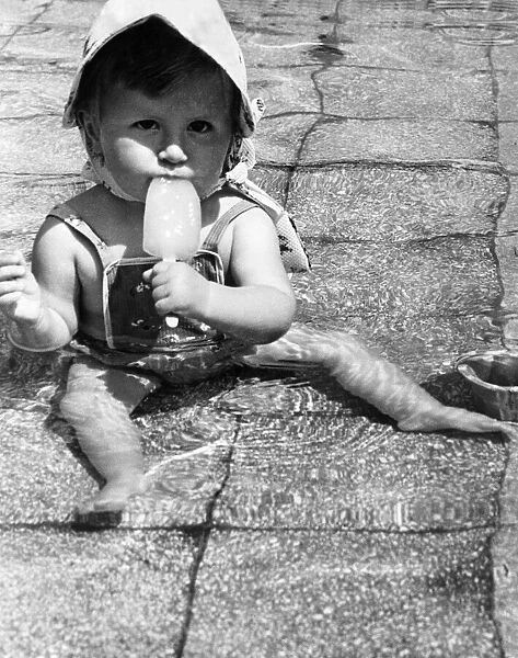 14 month old Lynda Hall from Burgess Hill, Sussex, decided the only way to keep cool