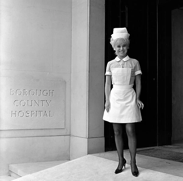 Barbara Windsor on the film set of Carry On Doctor. This scene was filmed at