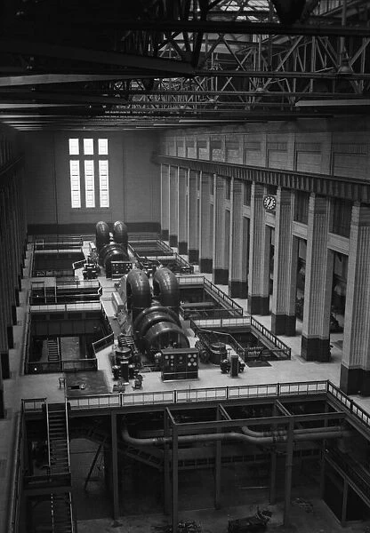 Battersea Power Station turbine hall, London. 17th January 1934