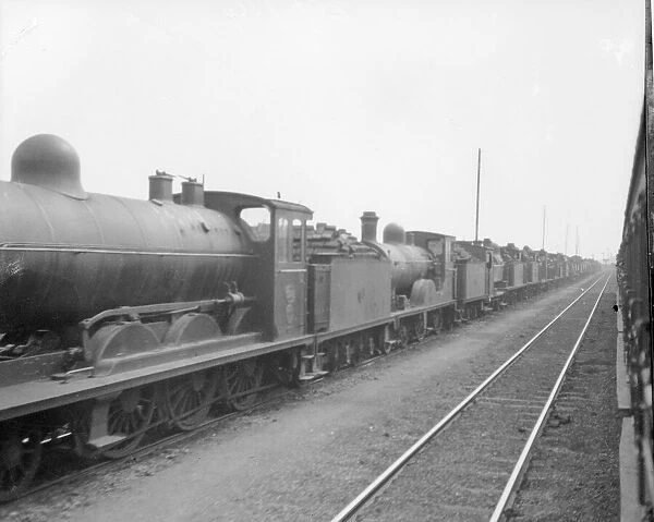 Belgian Railway locomotives seen here gathered together at Ghent ready to be sent South