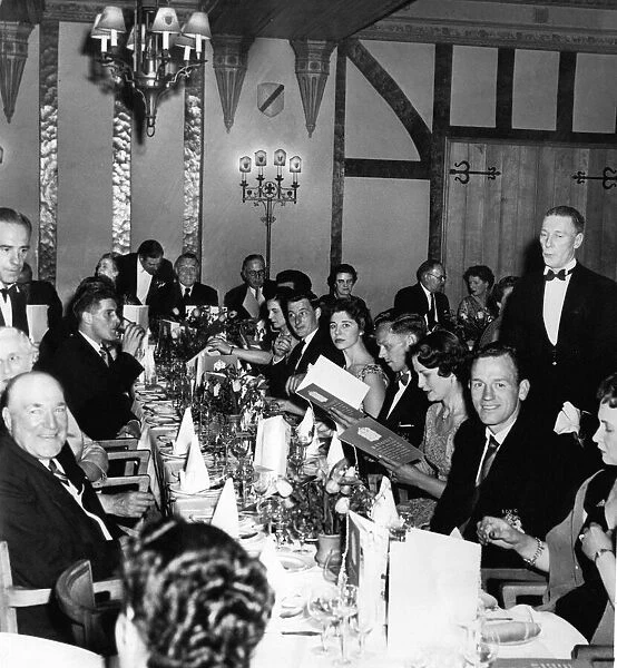Birmingham City football club players and guests attend a banquet at the Park Lane Hotel