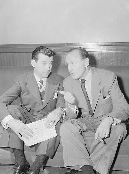 Comedian Jack Benny (right) seen here with singer Dennis Day (left). 2nd June 1952