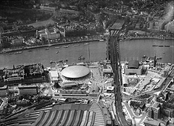 Festival of Britain 1951 An Aerial view of the South Bank site of the Festival of
