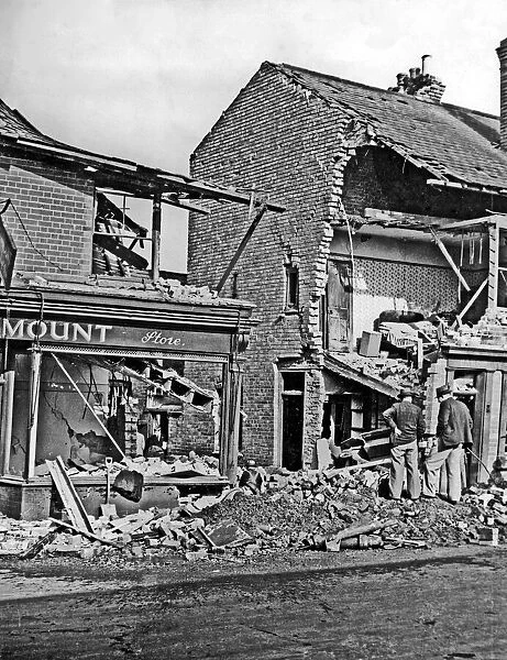 Gosford Street, Coventry. This image shows bomb damage after the air raids of 1940