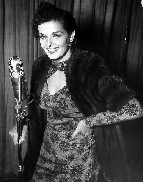 Jane Russell Actress - Oct 1949 Radio show at the Palladium A©Mirrorpix