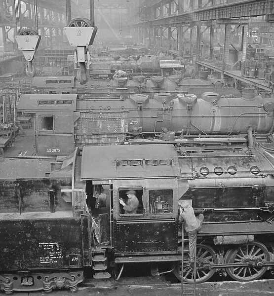 The main workshop at the Lowa Montages Fabrik Steam Locomotive repair facility in Essen