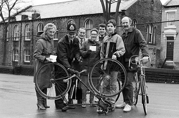 Paddock community policeman Pc Howard Fanning marks bicycles with the owner