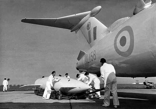 Press showing of the Handley Page Victor bomber with its Blue Steel stand-off bomb