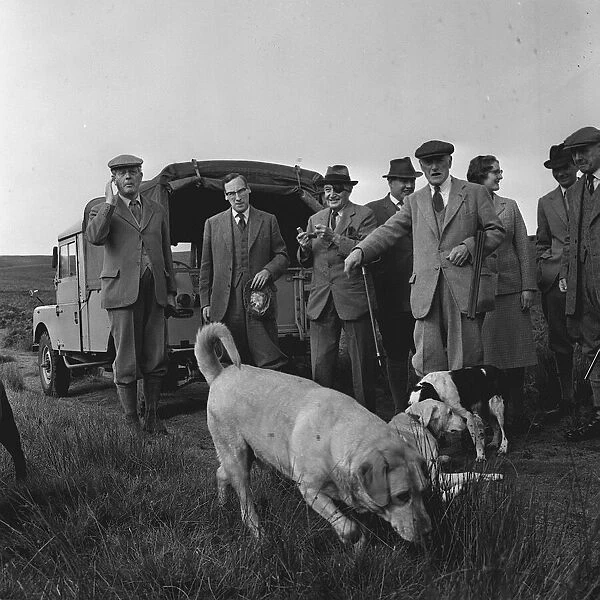 The Prime Minister Harold Macmillan getting away from it all with a spot of moorland