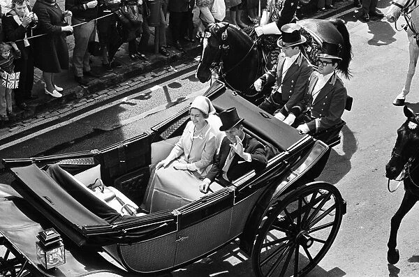 Queen Elizabeth II and Prince Philip, Duke of Edinburgh visit York. 28th June 1971