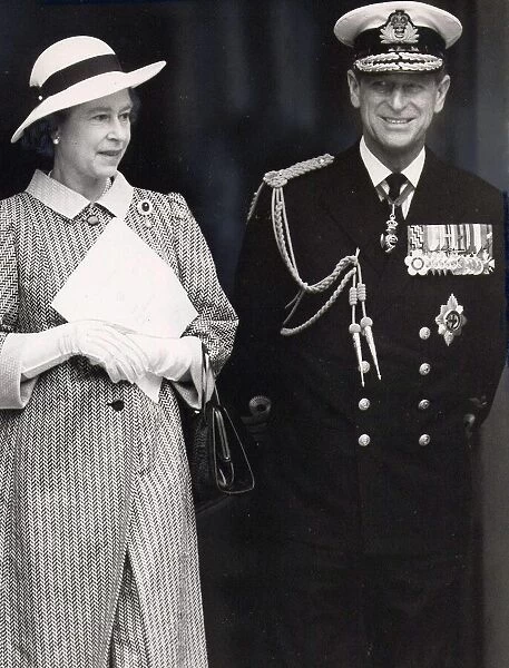 Queen Elizabeth II and Prince Philip, Duke of Edinburgh leaving St Paul