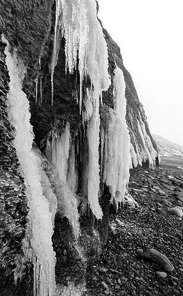 Even the salt laden air at salt burn couldn t prevent ice from forming down the rock