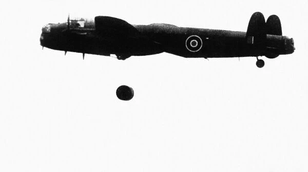 A specially adapted Avro Lancaster seen here carrying out a live testing of a Barnes