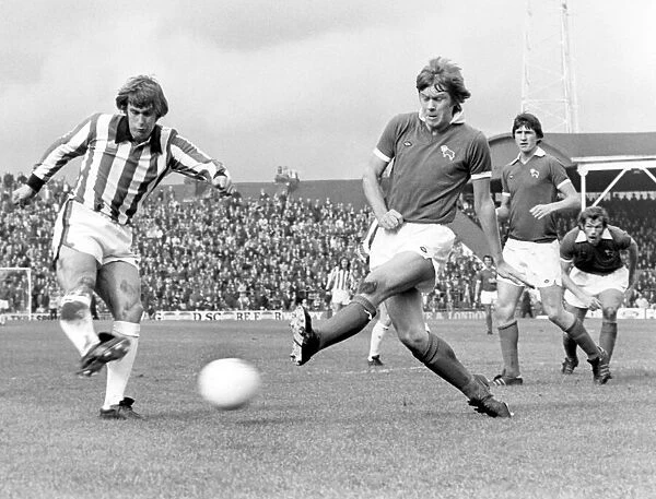 Stoke v Derby league match at the Victoria ground, Saturday 28th September 1974