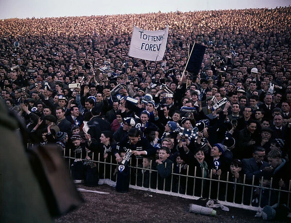 Tottenham Hotspur fans seen here on F. A. Cup final day before the start of the match