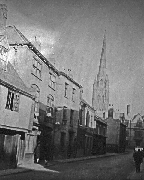A view of St Michaels Cathedral, Coventry, taken from Cope Street circa 1919