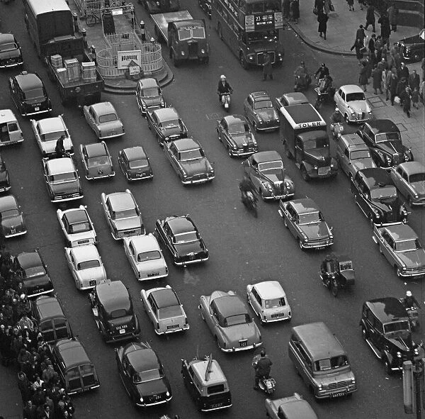 A view of the traffic jams in Holborn from the roof of the Daily Mirror