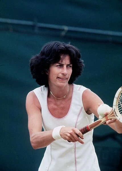 Virginia Wade competing in the 1977 Wimbledon Championship