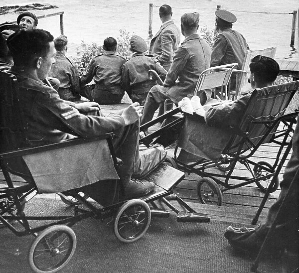 Wounded British Army personnel, from local hospitals in Norfolk are entertained on by The