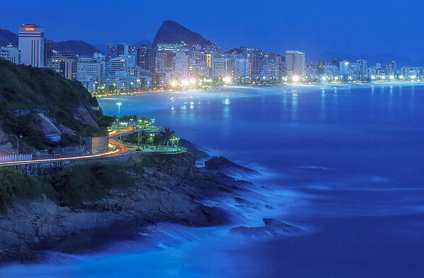 Ipanema. South America, Brazil, Rio de Janeiro, Ipanema, beach, skyline