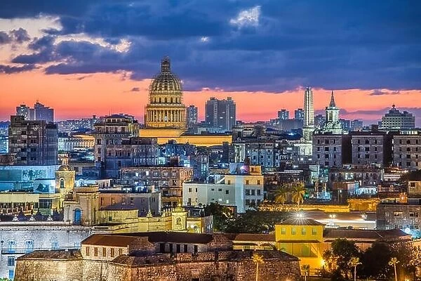 Havana, Cuba old town skyline