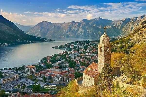 Kotor Bay with mountains landscape, Montenegro