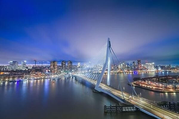Rotterdam, Netherlands, city skyline at night