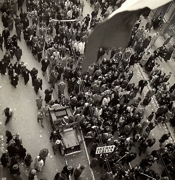 Aerial view of an authorized political demonstration