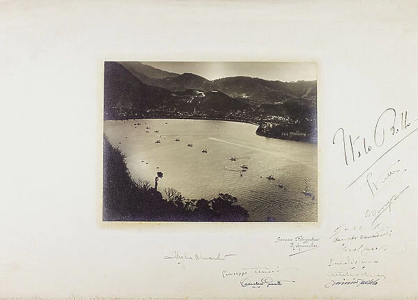 Aerial view of the city of Rijeka with, among others, the signature on the card of Italo Balbo