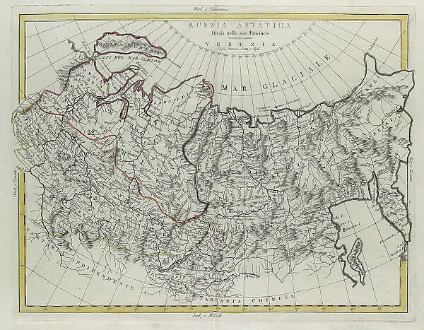 Asian Russia, divided into its provinces, engraving by G. Zuliani taken from Tome IV of the 'Newest Atlas' published in Venice by Antonio Zatta, Private Collection