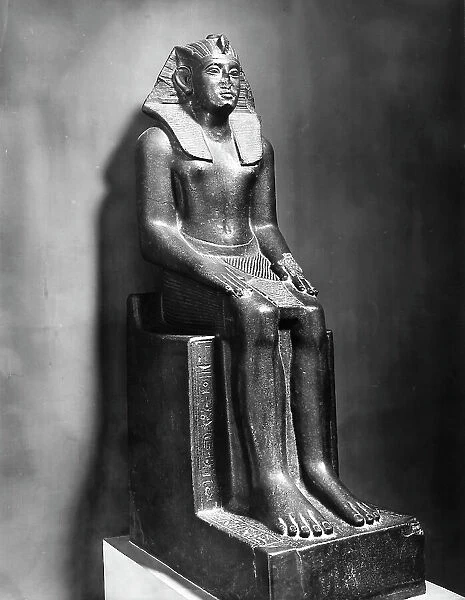 Basalt statue of Sebekhotep, Pharoah of the XIII dynasty, preserved in the Louvre Museum, Paris