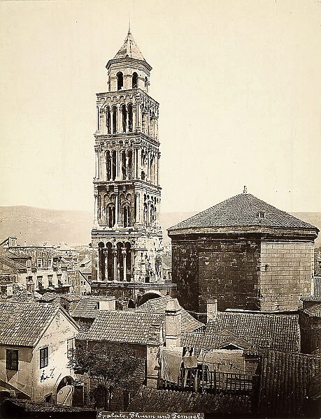 The bell tower and the Cathedral of S. Doimo (formerly Mausoleum of Diocletian), Split