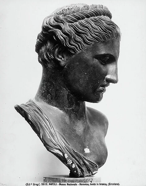 Bronze bust representing Berenice taken from the Villa d'Ercolano and preserved in the National Archaeological Museum of Naples