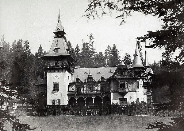 The castle of Pelesch or Pele, in Sinaia, Rumania. Erected by King Charles I between 1875 and 1883, and enlarged between 1896 and 1914