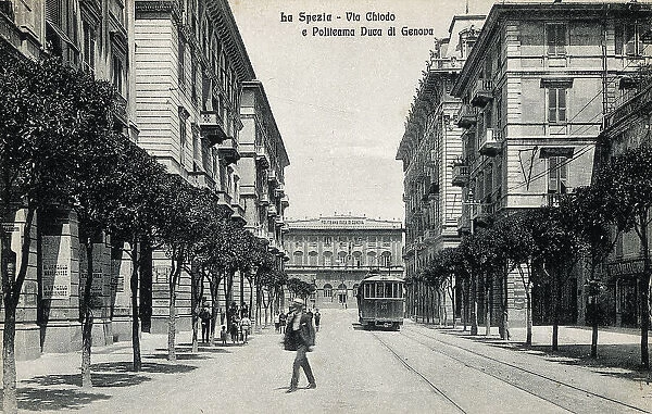 Via Chiodo and the Politeama Duca di Genova in the background, La Spezia
