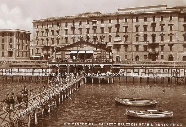Civitavecchia, Palazzo Bruzzesi and the Pirgo Establishment, postcard