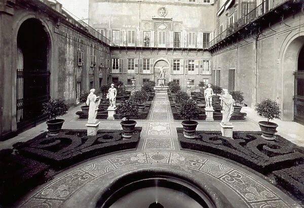 The courtyard, now garden, of Palazzo Medici-Riccardi in Florence