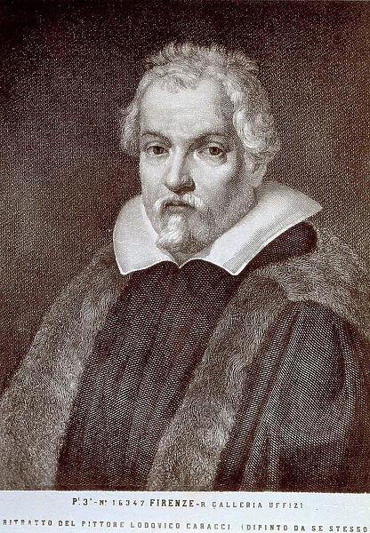 Engraving of Ludovico Carracci's self-portrait