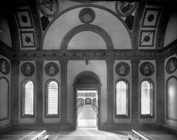 Entrance to the Pazzi Chapel; work by Filippo Brunelleschi, located in the cloister of the Basilica of S. Croce in Florence