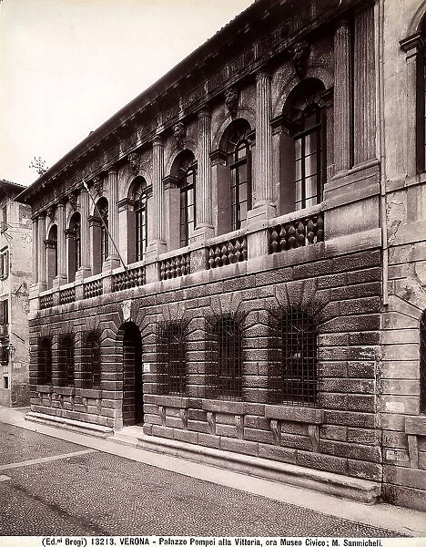 The Facade of the Lavezola Pompei building which currently houses the Civic Museum of Natural History in Verona. Work by Michele Sanmicheli