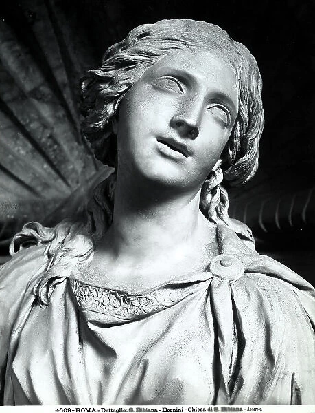 Detail of the face of Santa Bibiana, statue by Bernini, Church of Santa Bibiana, Rome