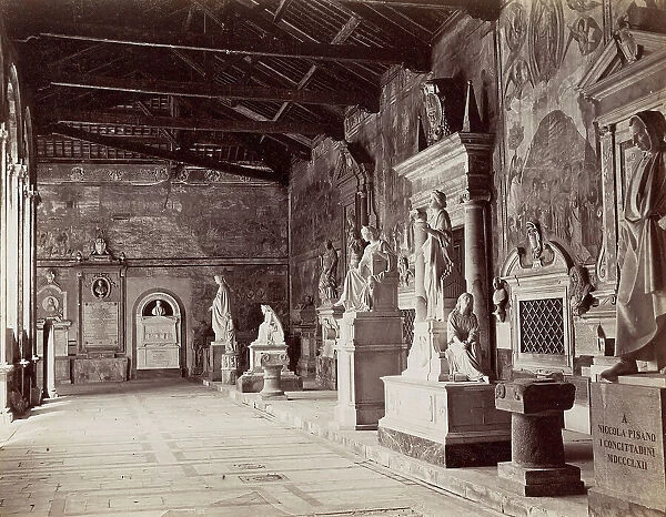 Frescoes, statues and tombs of the northern wing of the Camposanto di Pisa