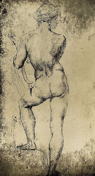 The god Apollo seen from the rear; drawing by Raphael. Graphische Sammlung Albertina, Vienna