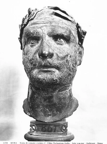 Head of Vibius Trebonianus Gallo preserved in the Gregorian Etruscan Museum, Vatican City