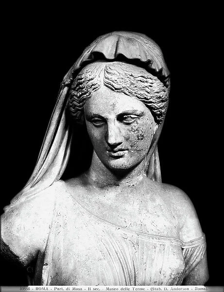 Detail of the Hellenistic statue of a Muse, preserved in the National Museum of Rome - Palazzo Massimo alle Terme, Rome