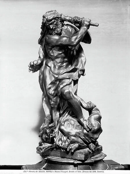 Hercules and the Hydra; bronze from the XVII century preserved in the Museo Civico Filangeri of Palazzo Cuomo, Naples