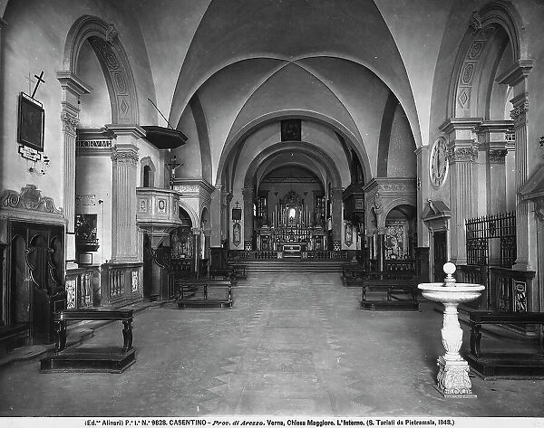 Interior of the Main Church or Basilica, in La Verna Sanctuary